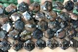 MIXE148 15 inches 12mm faceted hexagon jasper beads