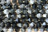 MIXE74 15 inches 10mm faceted black obsidian gemstone beads