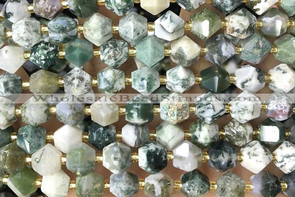 MIXE75 15 inches 10mm faceted Qinghai jade gemstone beads