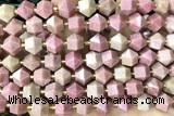 MIXE77 15 inches 10mm faceted pink wooden jasper beads