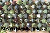 MIXE79 15 inches 10mm faceted dragon blood jasper beads