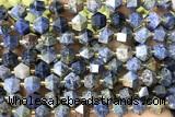 MIXE80 15 inches 10mm faceted dumortierite gemstone beads