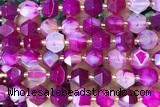 MIXE85 15 inches 10mm faceted banded agate gemstone beads