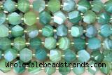 MIXE89 15 inches 10mm faceted banded agate gemstone beads