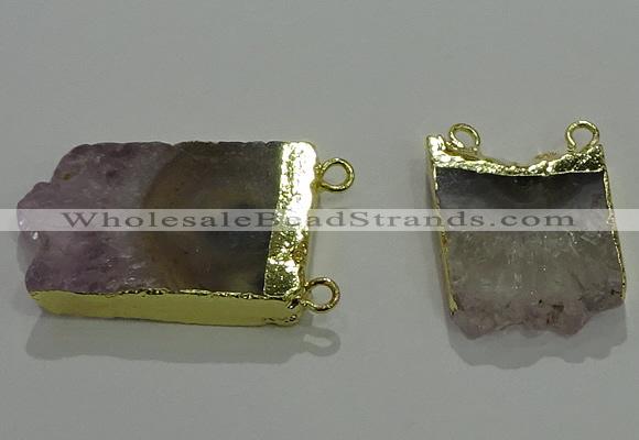 NGC1046 15*25mm – 25*30mm freeform amethyst connectors wholesale