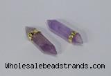 NGC1128 8*40mm - 10*35mm sticks amethyst connectors wholesale