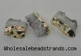 NGC113 35*45mm - 35*65mm freeform druzy agate connectors wholesale