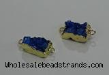 NGC1227 10*14mm - 12*16mm rectangle druzy agate gemstone connectors