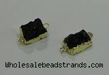 NGC1228 10*14mm - 12*16mm rectangle druzy agate gemstone connectors