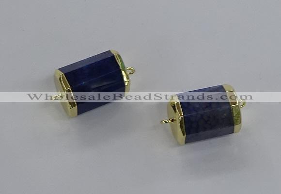 NGC1266 15*20mm faceted tube agate gemstone connectors wholesale