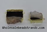 NGC1271 25*40mm - 30*42mm freeform druzy agate connectors