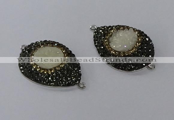 NGC1335 25*35mm teardrop druzy agate gemstone connectors