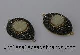 NGC1336 25*35mm oval & teardrop druzy agate gemstone connectors