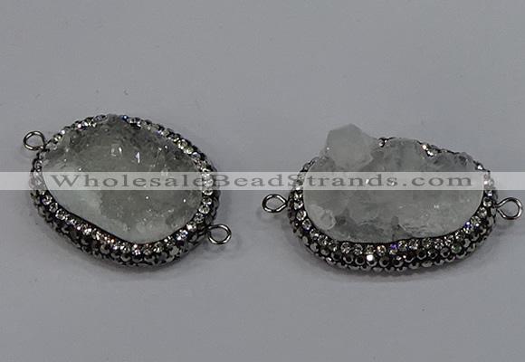 NGC1630 20*25mm - 22*30mm freeform druzy quartz connectors