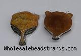 NGC1701 40*55mm - 45*60mm Fox-head agate gemstone connectors