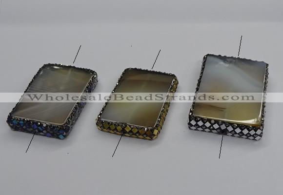 NGC1778 35*55mm - 40*60mm rectangle agate connectors wholesale