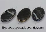 NGC1783 35*55mm oval agate gemstone connectors wholesale