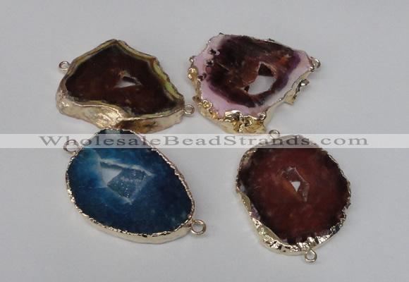 NGC192 30*40mm - 35*45mm freeform druzy agate connectors