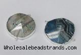 NGC237 30*35mm - 35*40mm freeform agate gemstone connectors