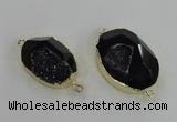 NGC244 20*30mm - 25*35mm freeform druzy agate gemstone connectors