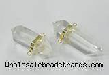 NGC266 15*45mm - 18*50mm faceted nuggets white crystal connectors