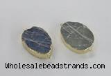 NGC314 18*25mm - 25*30mm freeform labradorite gemstone connectors