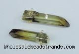 NGC443 13*50mm - 15*65mm faceted nuggets lemon quartz connectors