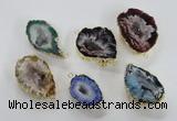 NGC451 18*25mm - 25*35mm freeform druzy agate gemstone connectors