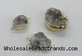 NGC463 15*20mm - 20*25mm freeform druzy agate gemstone connectors