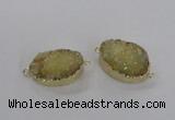 NGC471 20*30mm oval druzy agate gemstone connectors wholesale