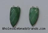 NGC5147 16*35mm - 18*40mm arrowhead green aventurine connectors