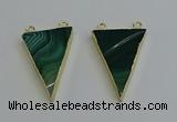 NGC5162 25*35mm - 30*40mm triangle agate gemstone connectors