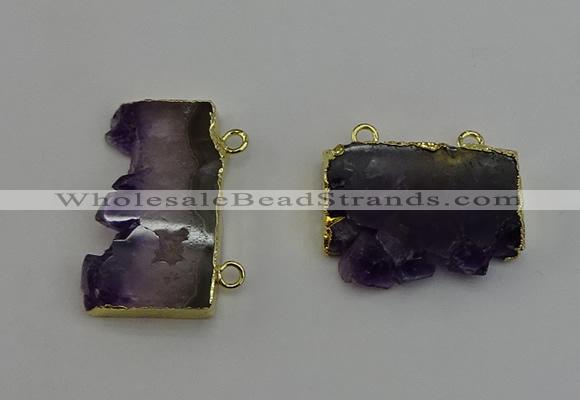 NGC5184 20*35mm - 22*40mm freeform druzy amethyst connectors