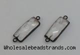 NGC5188 12*30mm - 15*30mm faceted rectangle white crystal connectors