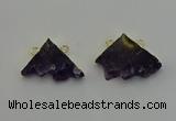 NGC5221 22*30mm - 25*35mm freeform druzy amethyst connectors