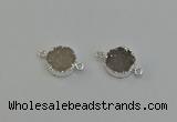 NGC5289 15mm - 16mm coin druzy agate gemstone connectors