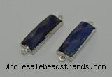 NGC5305 12*30mm - 15*35mm faceted rectangle lapis lazuli connectors