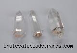 NGC540 10*35mm - 12*45mm faceted nuggets white crystal connectors