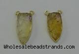 NGC5402 16*35mm - 18*40mm arrowhead citrine gemstone connectors