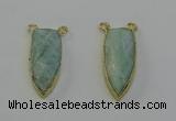 NGC5408 16*35mm - 18*40mm arrowhead amazonite connectors