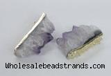 NGC541 30*50mm - 30*65mm freeform druzy amethyst connectors