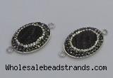 NGC5471 18*25mm oval plated druzy agate gemstone connectors