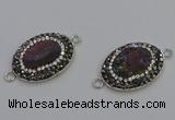 NGC5473 18*25mm oval plated druzy agate gemstone connectors