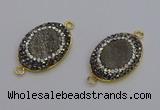 NGC5480 18*25mm oval plated druzy agate gemstone connectors