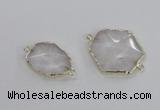 NGC552 18*25mm - 30*35mm freeform quartz gemstone connectors