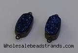 NGC5575 10*22mm - 12*25mm freeform plated druzy quartz connectors