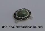 NGC5652 18*25mm faceted oval amazonite gemstone connectors