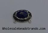 NGC5659 18*25mm faceted oval lapis lazuli gemstone connectors