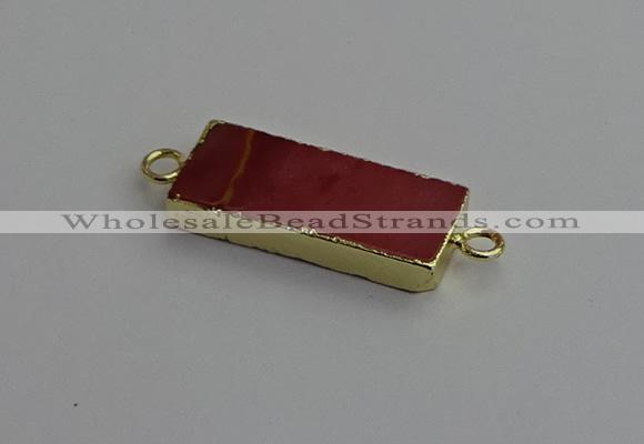 NGC5689 10*28mm - 10*30mm rectangle mookaite gemstone connectors