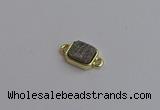 NGC5860 10*12mm rectangle plated druzy agate connectors wholesale